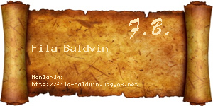 Fila Baldvin névjegykártya